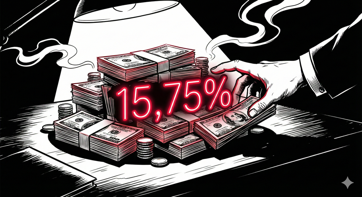 Odsetki B2B 15,75% - stosy pieniędzy