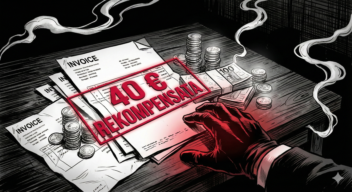 Rekompensata 40 euro za niezapłaconą fakturę